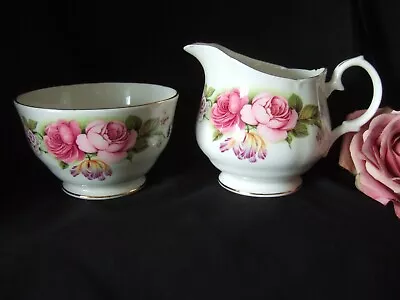 Buy Vintage Duchess Bone China Trio Pink Roses Floral  Milk Jug Sugar Bowl • 5.99£