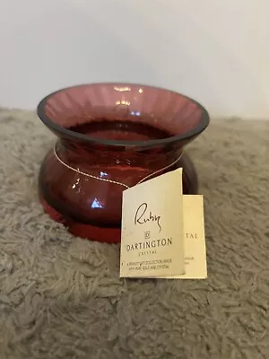Buy Hand Blown Dartington Cranberry Ruby Glass Bulb Shaped Vase Lightly Fluted Mint • 9.99£