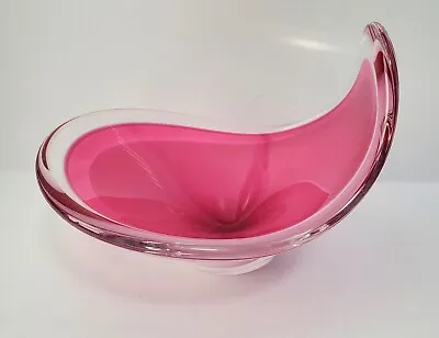 Buy  FLYGSFORS COQUILLE Art Glass Purple Pink Swedish Mid Century Paul Kedelv 7  MCM • 28.90£