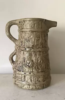 Buy Hillstonia Jug Faux Wood Vintage Moira Double Handled Clay Pottery Bark Pitcher • 19.99£