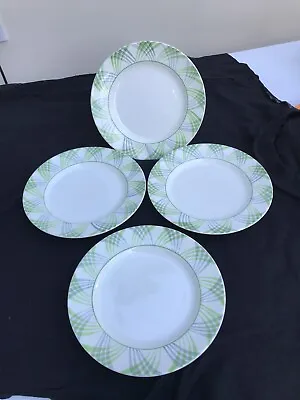 Buy T.G.Green (Cornishware) 'TEVIOT' C1956 Side Plates X 4 Pottery Green White • 9.99£