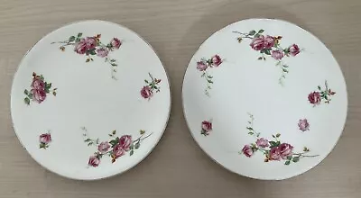 Buy Vintage Pair (2) Pretty Royal Doulton England Rose Plates 22.5cm No. 2.II.30 • 6£