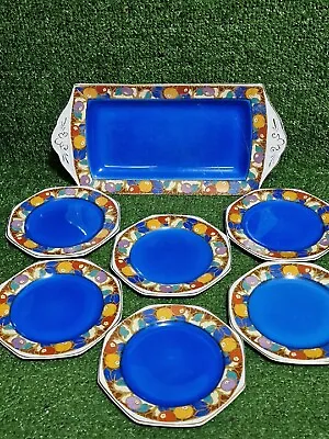 Buy BCM Nelson Ware 6 Vintage Bone China Side Plates & Serving Dish Berries Pattern • 31.99£