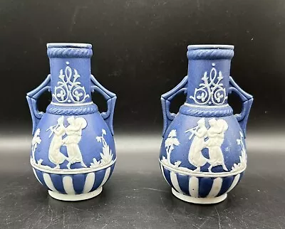 Buy 2 Antique/Vintage Jasper Ware  Wedgwood Style Vases  • 29.99£