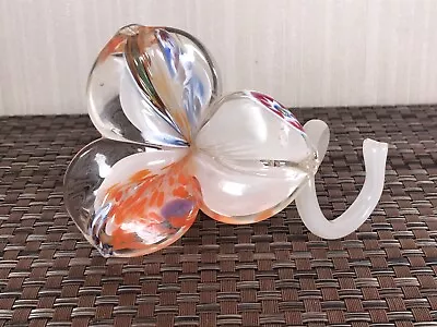 Buy Art Glass Twisted Stem Flower Ornament  12cm Long - Tiny Chip • 5£