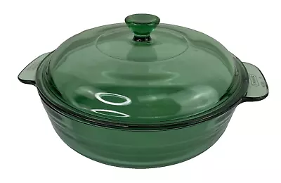 Buy Vintage Pyrex France De Corning Round Green Glass Casserole Dish With Lid 20cm • 27.99£