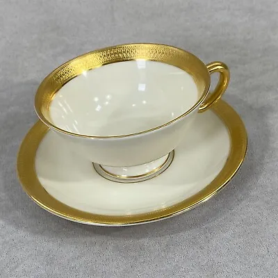 Buy 11 Pc Lenox Lowell P-67 Gold Encrusted Band, Gold Backstamp: Cup And Saucer Set • 236.13£