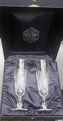 Buy Stuart Crystal Hamilton Champagne Flute Glasses X 2 Signed Sparkling • 49.99£