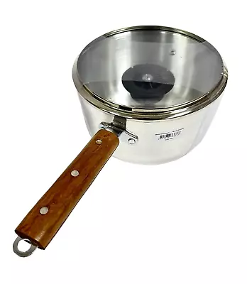 Buy Teak Handle Aluminium Deep Saucepan Cooking Pot With Glass Lid British Made • 12.95£