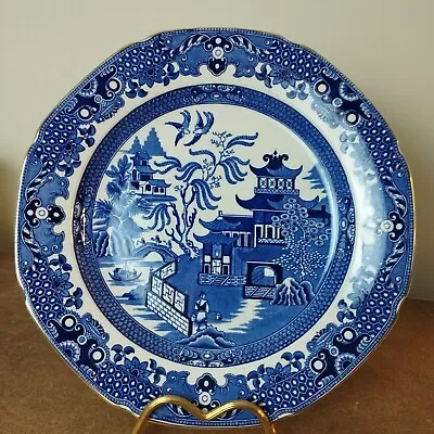 Buy Antique 1930s, Burleigh Ware Burgess & Leigh, 24.5cm Blue Willow Dinner Plate • 7.95£