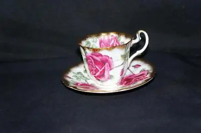 Buy Adderley Bone China Pink Cabbage Rose Cup 2 1/2  Tall X 3 1/4  Wide And Sauce T7 • 33.74£
