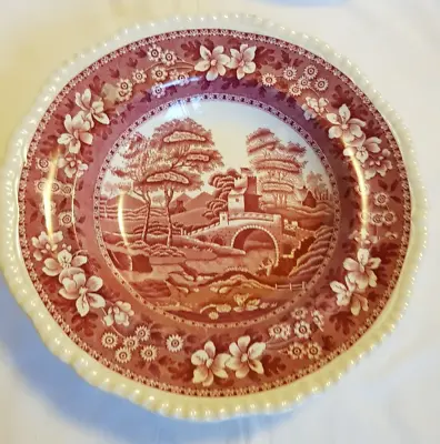 Buy Copeland, Vintage China Soup Plate, Red & White, Spode's Tower • 5£