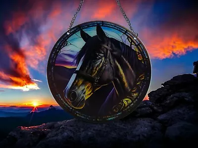 Buy 15cm Solemn Horse Acrylic Suncatcher Wall Hanging Animal Picture Window Art Gift • 8.49£