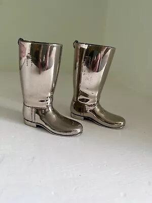 Buy Vintage Pair Grenadier Heavy Silver Plate Riding Boots Spirit Measure Equestrian • 1.99£