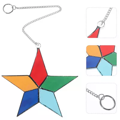 Buy Colorful Stained Glass Star Ornament For Home And Garden Decor • 7.75£