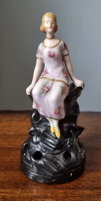 Buy Pretty Art Deco 1920s/30s Pottery Lady Figure Statue Flower Frog Centrepiece  • 30£
