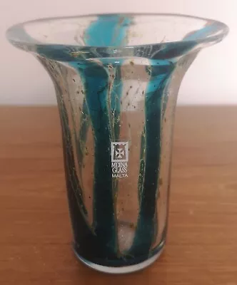 Buy Signed Small Mdina Glass Sea And Sand Vase Mid Century Modern  • 13.99£