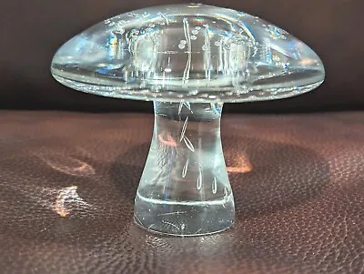 Buy Glass Mushroom Paperweight Shaped Toadstool Controlled Bubbles Decorated 3  X 4  • 60.57£
