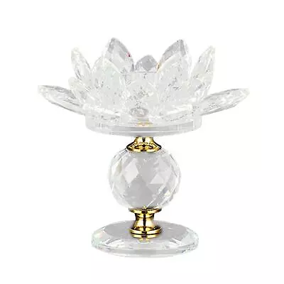 Buy Glass Lotus Flower Tea Light Candle Holder Candle Stand Votive Candle Holders • 10.01£