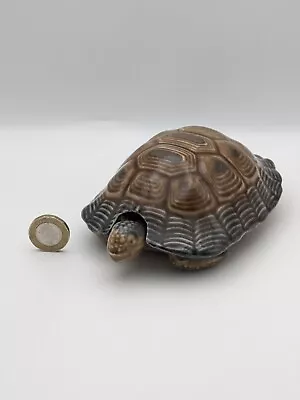 Buy Wade Jumbo Large Tortoise Turtle Trinket Box Pot Dish Lidded Beige & Blue • 12.50£
