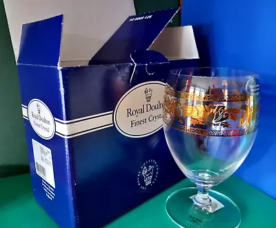 Buy ROYAL DOULTON FINEST CRYSTAL NEW X 2 GILT ICED TEA GLASSES BOXED MADE In AUSTRIA • 17.99£