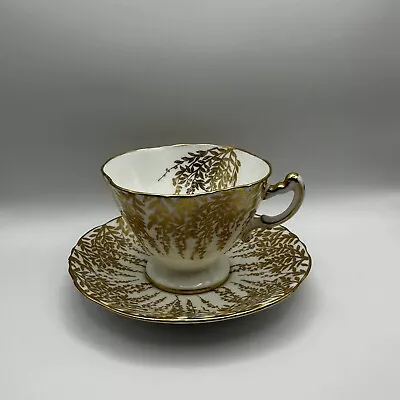 Buy Hammersley & Co Bone China Tea Cup/Saucer Made In England White & Gold,Gold Trim • 18.97£