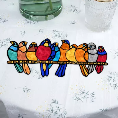 Buy Stained Glass Bird Hanging Ornaments Bird Wall Sculpture • 8.45£