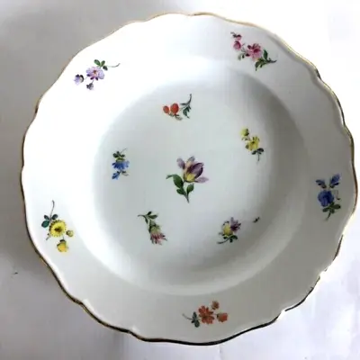 Buy MEISSEN Scalloped Rim, Gilded Floral Plate, 18cm,  1946-1947 • 28£