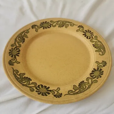 Buy Kilncraft Clematis Floral Pattern Dinner Plate 9 Inches Gold Green Retro H3 • 3.99£