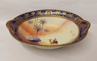 Buy Camel China (noritake Type) 2 Handle Footed Oval Hand Painted Bowl. • 14.99£