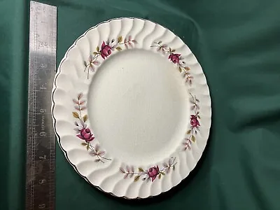 Buy Staffordshire Cake Plate With Red Floral Design  • 1.20£