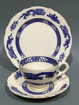 Buy Blue & White China Royal Cauldon “ Dragon “ Cup, Saucer & Plate Trio • 9.95£