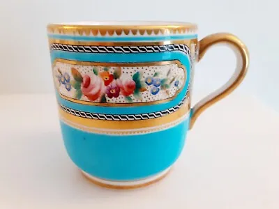 Buy Antique Brown Westhead Moore Cauldon Turquoise Cup H/p Gilded Coffee Cup 1904-20 • 49.99£