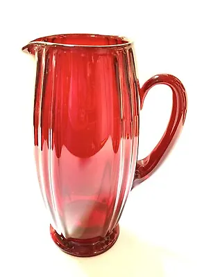 Buy New Martinsville Art Deco Ruby Red Oscar Pitcher • 80.64£