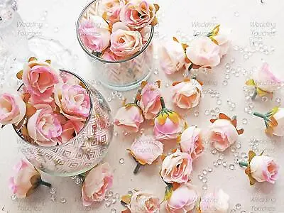 Buy Rose Bud Decorative Synthetic Flowers (Faux Silk) In 30 Colours - Mini Rose Buds • 17.59£
