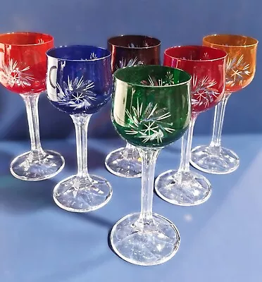 Buy Czech Bohemian Crystal Glass Handmade - Vodka Glass- 6 Pcs Multicolor III. • 57.24£