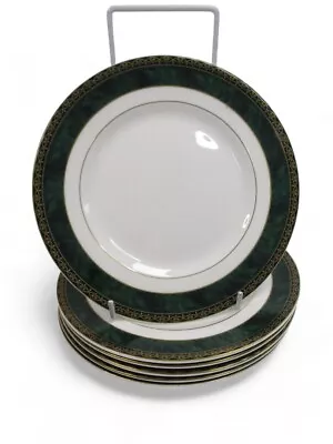 Buy Wedgewood  AEGEAN  - 6 Side Plates Bone China Green With Gold Edging 17 Cms  • 40£