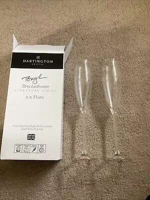 Buy Dartington Crystal Glass Champagne Prosecco Flutes Pair Brand New In Box • 8.50£