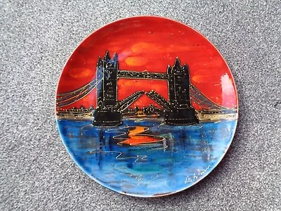 Buy Anita Harris Art Pottery London's Tower Bridge Plate • 45£