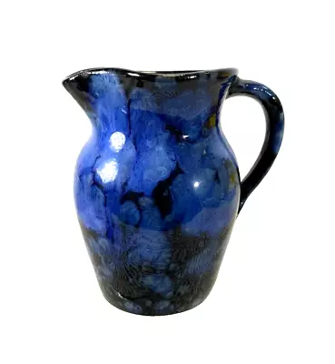 Buy Ewenny Pottery Wales Small Jug. Cobalt Blue And Black • 14.99£