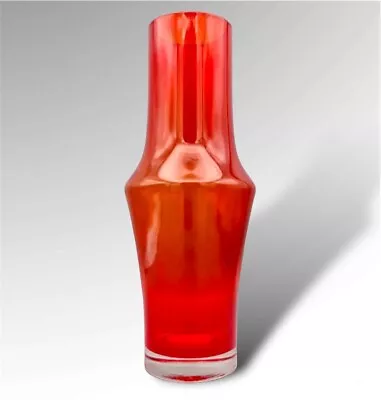 Buy Vintage Riihimaki Red Cased Vase Lasi Oy #1376 Finland 1960s Tamara Aladin MCM • 39.99£