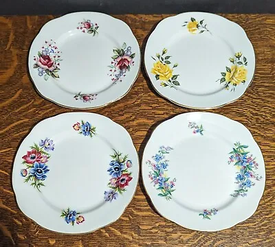 Buy 4 - Duchess ENGLISH BONE China 8  Luncheon Plates Dessert Floral Pattern Vintage • 30.50£
