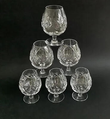 Buy 6 Royal Doulton Georgian Cut Crystal Brandy Cognac Glasses 4 7/8” Tall  X 2 1/8” • 49.95£