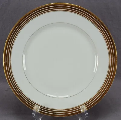 Buy Set Of 6 Charles Ahrenfeldt Limoges Gold Rimmed 9 1/2 Inch Dinner Plates • 142.48£