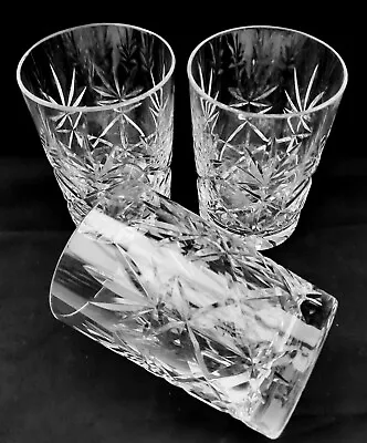 Buy 3 Crystal Whisky Whiskey Tumblers Glasses In Excellent Condition  • 8.99£