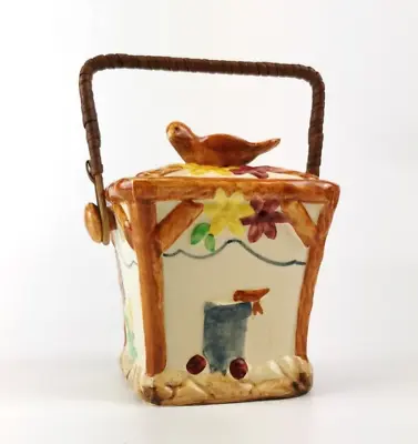 Buy Hand-painted Wade Heath 1930s Art Deco Biscuit Barrel Cookie Jar Flowers Vintage • 34.99£