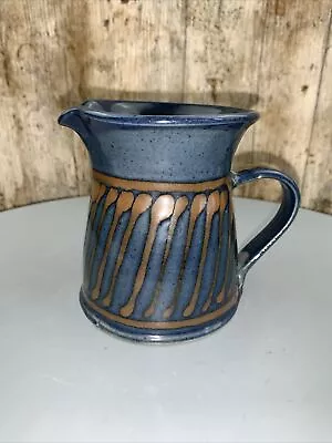 Buy Vintage Slipware Studio Pottery Navy Blue Jug (STAMPED WITH IMPRESSED P MARK) • 10£