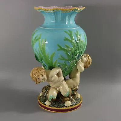 Buy Minton Majolica Marine Vase With Merboys • 2,920£