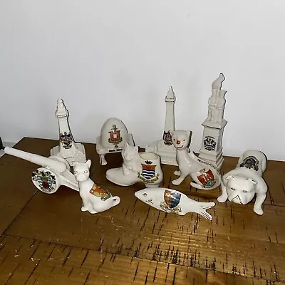 Buy 10x Arcadian Crest China & Willow Art Porcelain China Buildings & Animals Rare • 50£