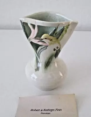 Buy Porcelain Cut Out Hummingbird Bud Vase Robert Finn California Pottery Vtg AZ55 • 14.43£